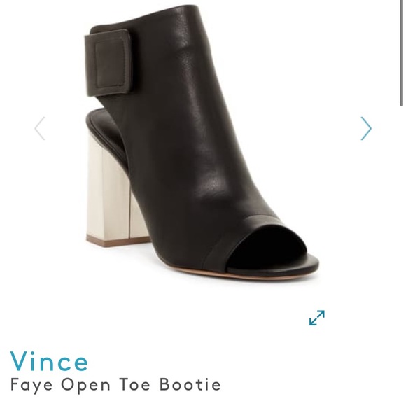 Vince Shoes - Vince Faye black leather open toe booties